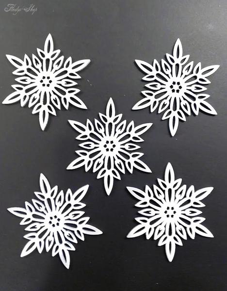 Baumschmuck Holz Schneeflocken weiß